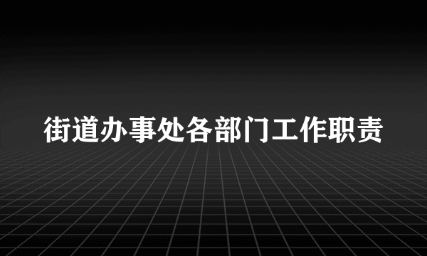 街道办事处各部门工作职责