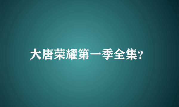 大唐荣耀第一季全集？