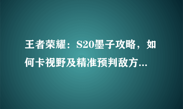 王者荣耀：S20墨子攻略，如何卡视野及精准预判敌方路径教学！