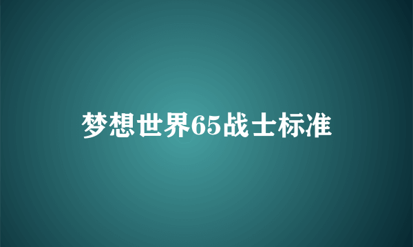 梦想世界65战士标准