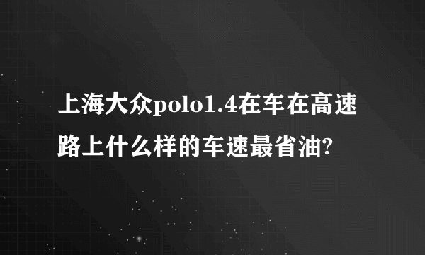 上海大众polo1.4在车在高速路上什么样的车速最省油?