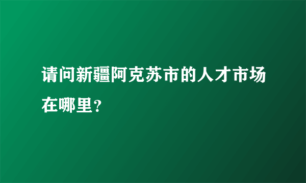 请问新疆阿克苏市的人才市场在哪里？