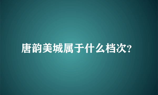 唐韵美城属于什么档次？