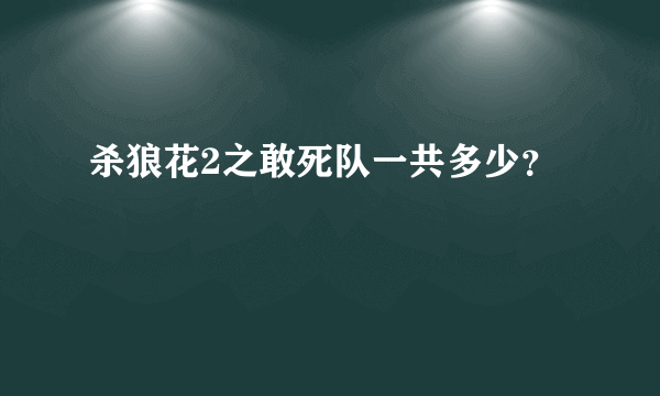 杀狼花2之敢死队一共多少？