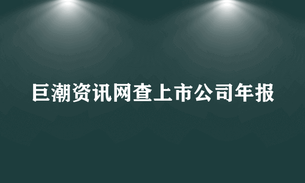 巨潮资讯网查上市公司年报