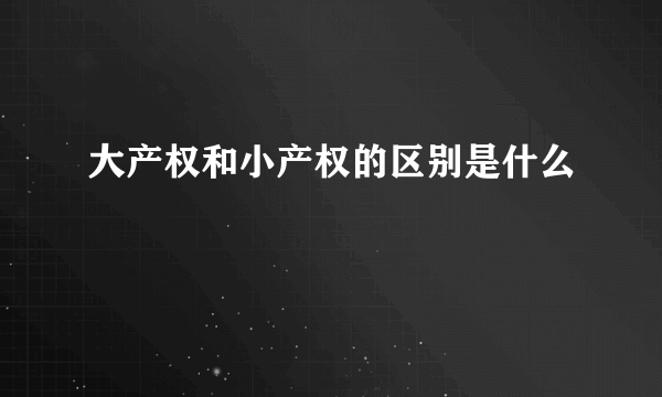 大产权和小产权的区别是什么