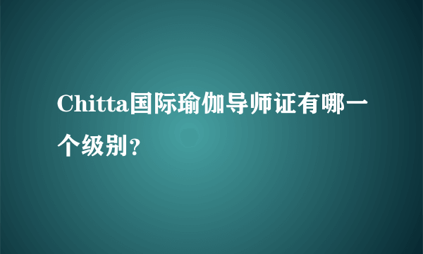 Chitta国际瑜伽导师证有哪一个级别？