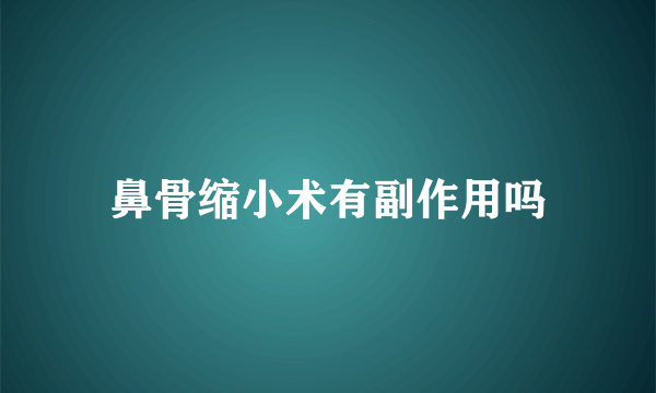 鼻骨缩小术有副作用吗