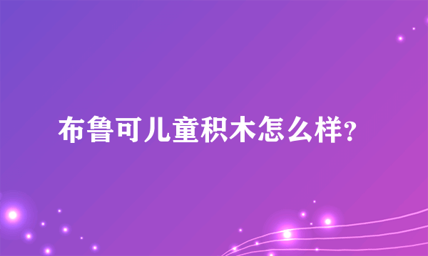 布鲁可儿童积木怎么样？