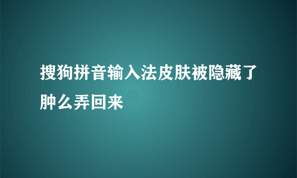 搜狗拼音输入法皮肤被隐藏了肿么弄回来