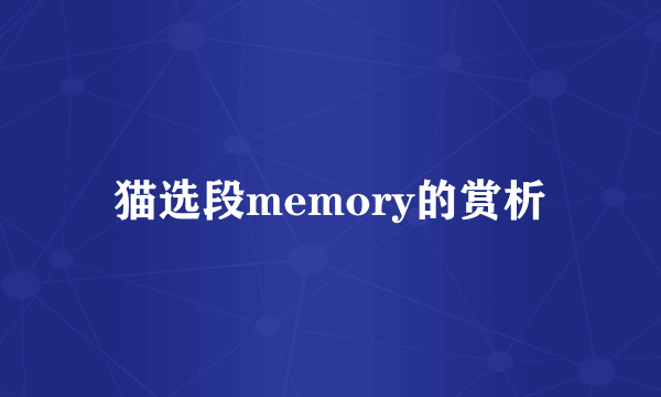 猫选段memory的赏析