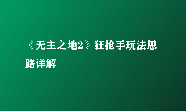 《无主之地2》狂抢手玩法思路详解