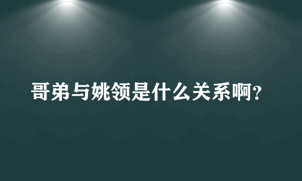 哥弟与姚领是什么关系啊？