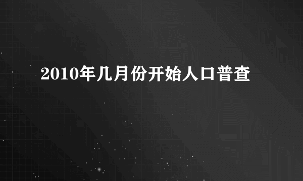 2010年几月份开始人口普查