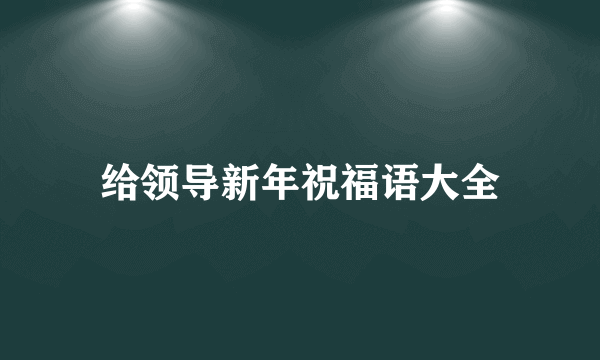 给领导新年祝福语大全