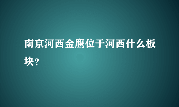 南京河西金鹰位于河西什么板块？