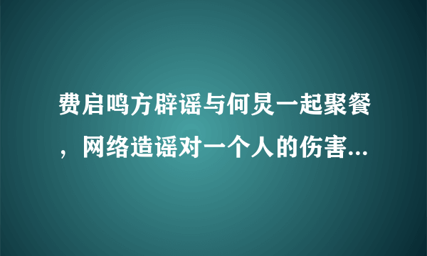 费启鸣方辟谣与何炅一起聚餐，网络造谣对一个人的伤害有多深？