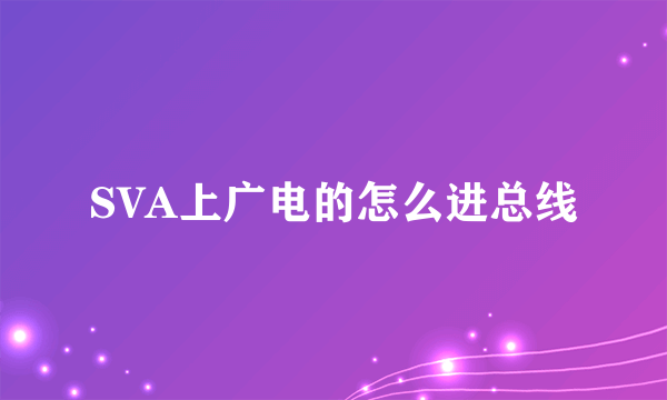 SVA上广电的怎么进总线