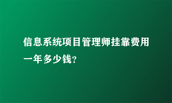 信息系统项目管理师挂靠费用一年多少钱？