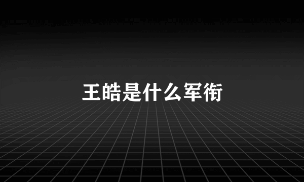 王皓是什么军衔