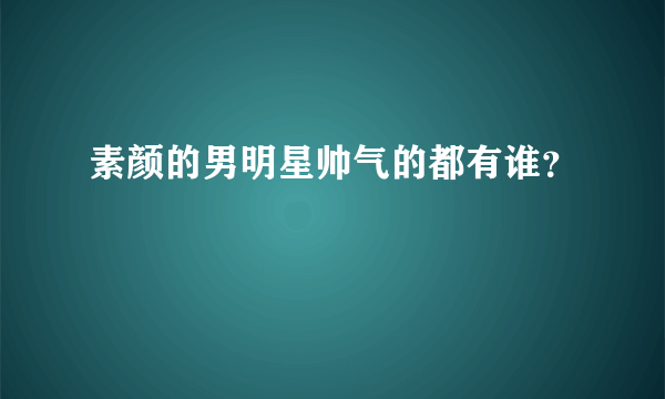 素颜的男明星帅气的都有谁？