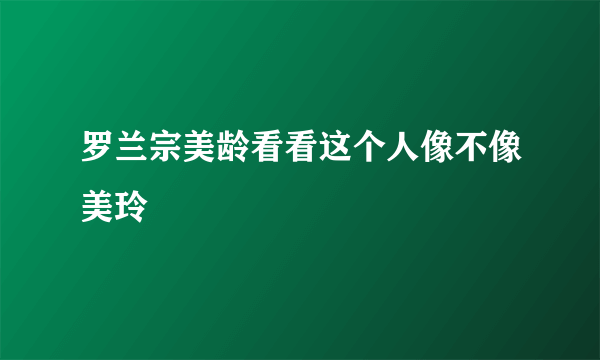 罗兰宗美龄看看这个人像不像美玲