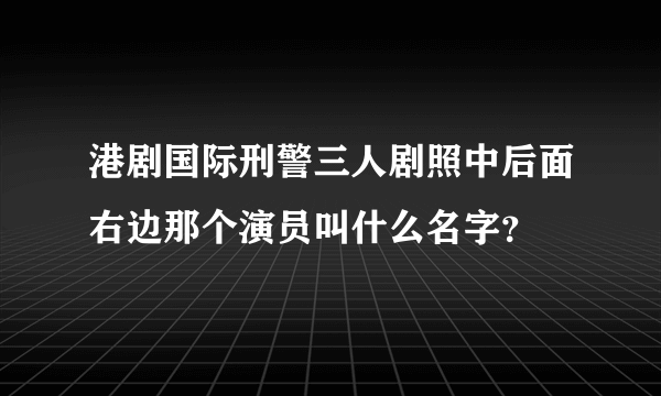 港剧国际刑警三人剧照中后面右边那个演员叫什么名字？