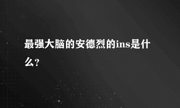 最强大脑的安德烈的ins是什么？