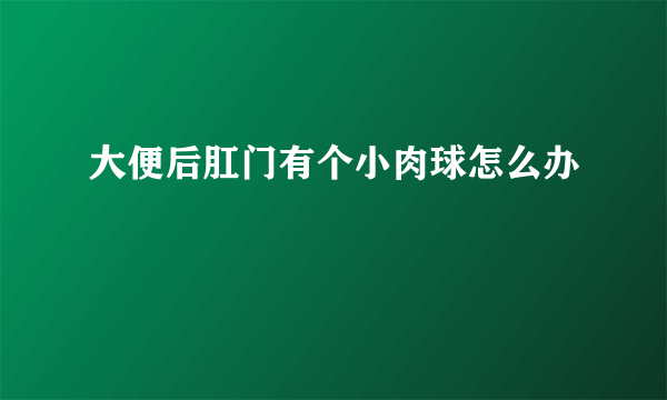 大便后肛门有个小肉球怎么办