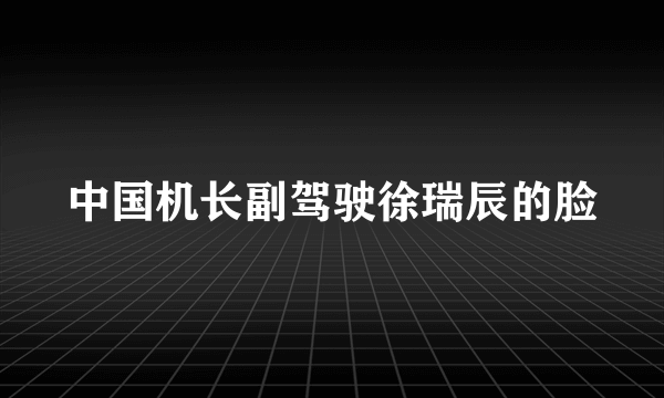 中国机长副驾驶徐瑞辰的脸