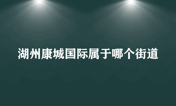 湖州康城国际属于哪个街道