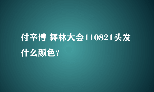 付辛博 舞林大会110821头发什么颜色?