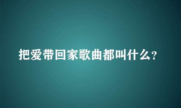 把爱带回家歌曲都叫什么？