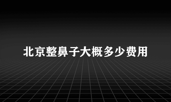 北京整鼻子大概多少费用