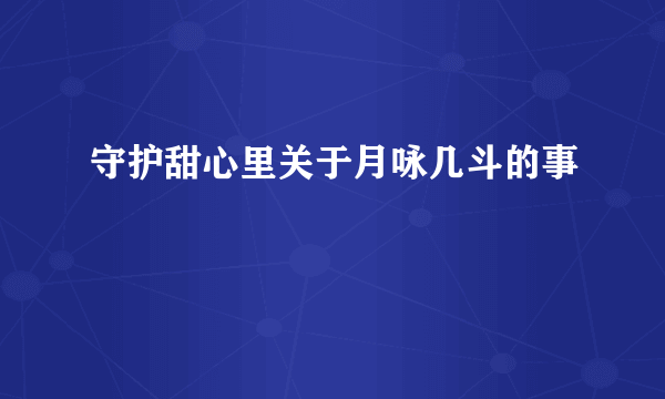 守护甜心里关于月咏几斗的事