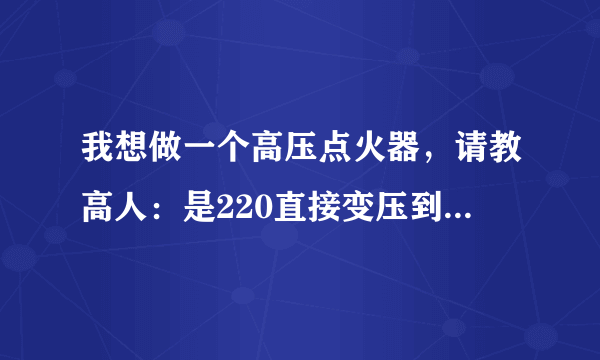 我想做一个高压点火器，请教高人：是220直接变压到12000吗？能不能有危险啊？另外是直接2公分放电行不行？