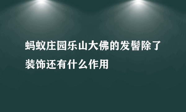 蚂蚁庄园乐山大佛的发髻除了装饰还有什么作用