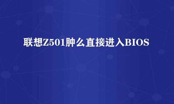 联想Z501肿么直接进入BIOS