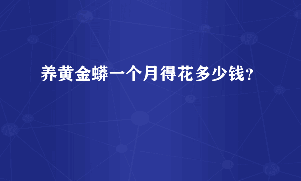 养黄金蟒一个月得花多少钱？