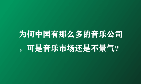 为何中国有那么多的音乐公司，可是音乐市场还是不景气？