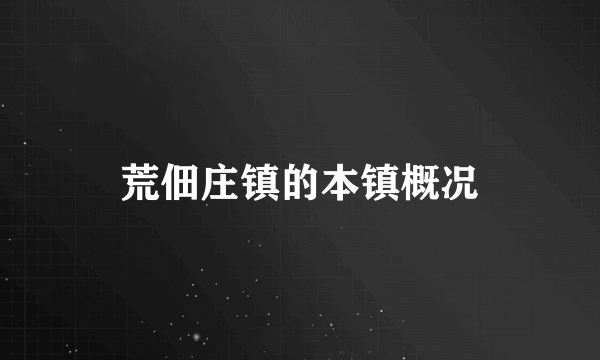 荒佃庄镇的本镇概况