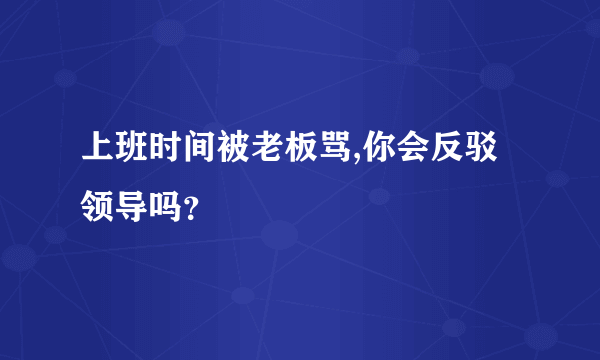 上班时间被老板骂,你会反驳领导吗？