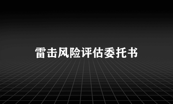 雷击风险评估委托书