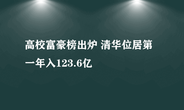 高校富豪榜出炉 清华位居第一年入123.6亿