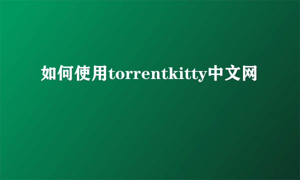 如何使用torrentkitty中文网