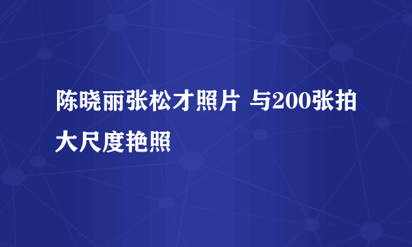 陈晓丽张松才照片 与200张拍大尺度艳照