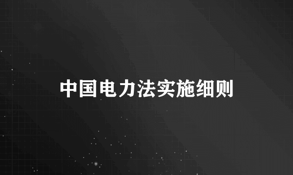 中国电力法实施细则