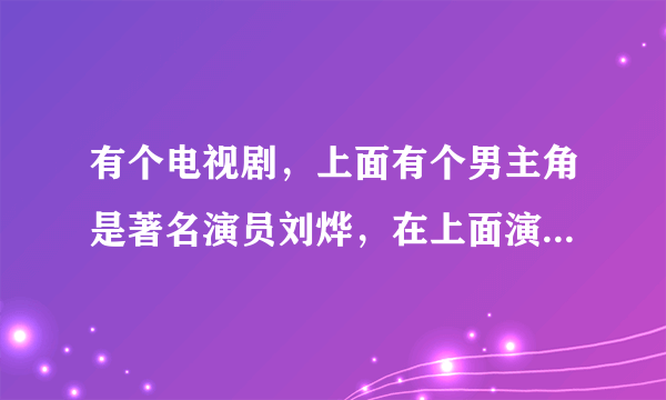 有个电视剧，上面有个男主角是著名演员刘烨，在上面演的是叫披头，请问是什么电视剧？