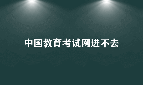 中国教育考试网进不去