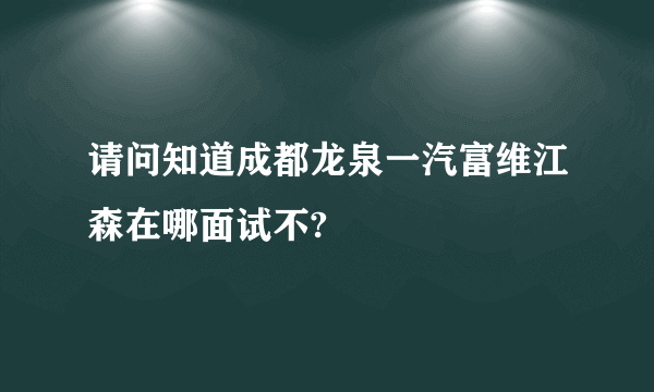 请问知道成都龙泉一汽富维江森在哪面试不?